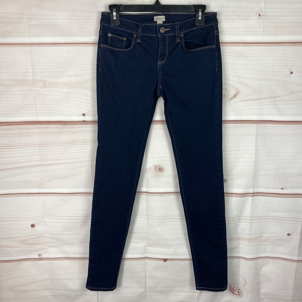 Cremieux Jeans Womens 2 Blue Skinny Dark Wash Stretch Denim Low Rise Pockets